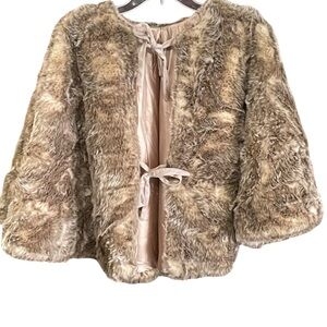 Faux Fur Cape Shawl Coat Women's One Size